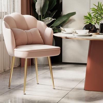 China Adjustable Wholesale Leisure Pink Velvet Dining Chair (Other) Modern Furniture Restaurant Dining Chair for sale