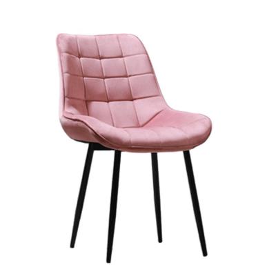 China Modern Home Furniture Restaurant Pink Gray White Modern Velvet Chair Fabric Dinner Chairs for sale