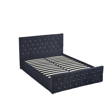 China Other Wholesale Contemporary Black Upholstered Bedroom Furniture Bed Double Decker Wood Beds for sale