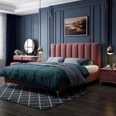 China Modern Tufted Soft Upholstered Storage Bed Headboard Solid Wood Storage Bed Room King Size Bed for sale