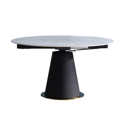 China Other Rock Rotary Telescopic Dish Round Modern Extendable Foldable Dining Table for sale