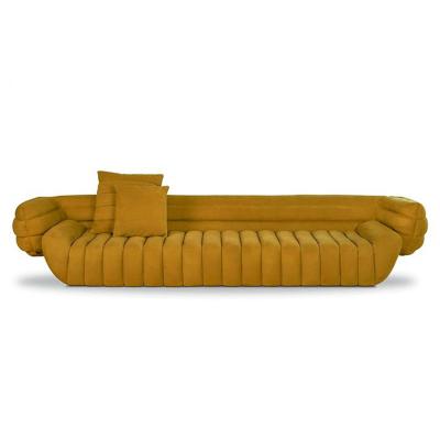 China Factory Sale Living Room Couch Tufted Upholstery Fabric Sectional Modern Tufted Sofa Filled With Sponge for sale