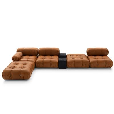 China Top Selling Brown Modular Furniture Set Upholstery Fabrics Tufted Sofa Velvet Linen Modern Sofa for sale