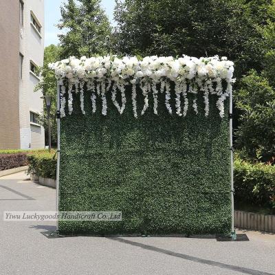 China LFB1837 Celebration Wrap Back Wedding Flower Wall Flower Pipe Green Flower Stand Decoration Green Cloth for sale