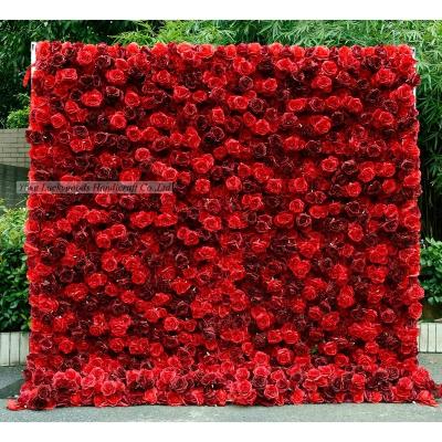 China LFB1609 New Design Customized Celebration Wedding Roll Up Flower Wall Backdrop For Wedding Decoration for sale