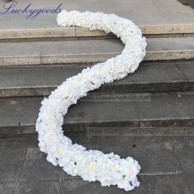 China LFB936 Elegant White Rose Stripe Long Flower Ornament LFB936 Champagne Flower Silk Garland For Sale for sale