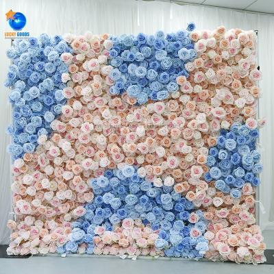 China 1)home decoration 2)event decoration 3)ceremony decoration 3D flower blue pink wall on fabric wrap floral wall to wedding backdrop LFB1960 for sale