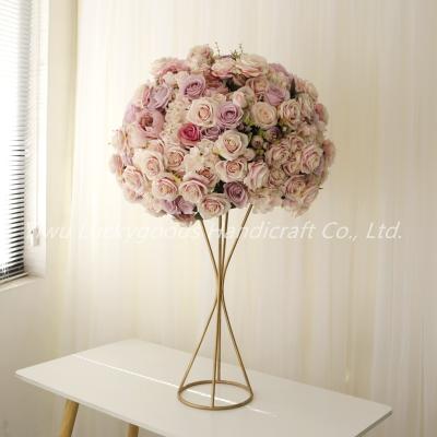 China LFB1991 Pink Ornament Artificial Flower Ball Wedding Event Table Centerpiece For Party Backdrop Layout Decorations for sale