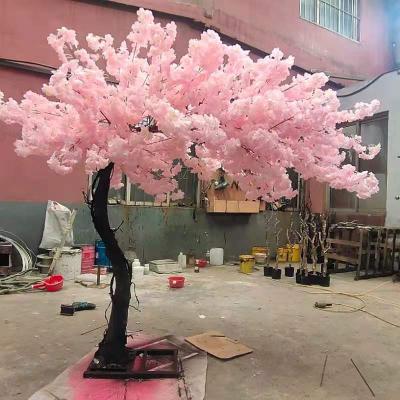 China New Design Wedding Table Centerpieces FZS211012-1 Luckygoods Ball Flowe Artificial Cherry Blossom Tree Silk Sakura Artificial Indoor Decorative Flower for sale