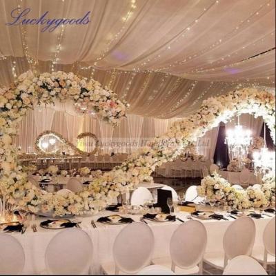 China LFB776 runner, LFB778 big s shape artificial flower backdrop wedding event flower table wholesale layout for sale