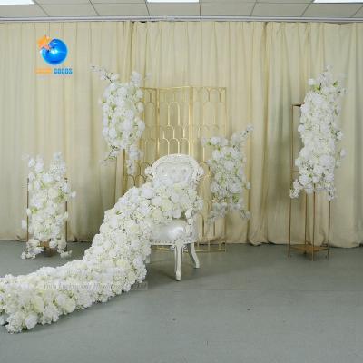 China Flower Decoration For Wedding LFB1894-1 Quality Artificial Silk Flower Wall Panel Wedding Decor Floral Backdrop For Sale for sale