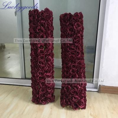 China LFB979 Factory Sale Burgundy Artificial Silk Flower Garland Wedding Centerpiece For Indian Wedding Decor for sale