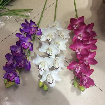 China Indoor Single Real Silk Touch Artificial Orchids Stem Decoration LF236 Decorative Flowers Wholesale for sale