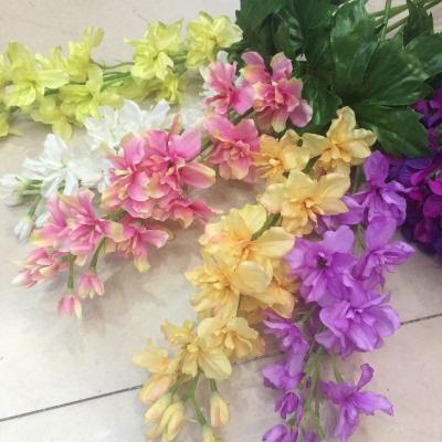 China Events Decoration LF225 Wholesale Cheap Single Stem Artificial Flower Decorative Delphinium for sale