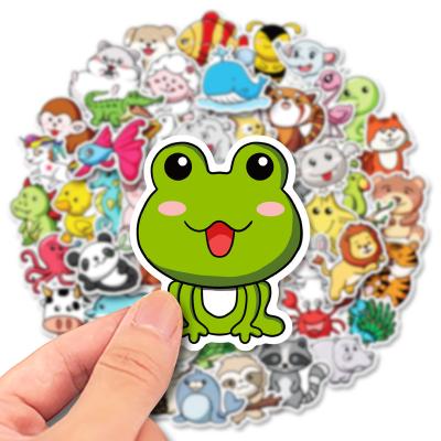 China Soft Surfaces Holographic Children's Cartoon Animal Stickers Glitter Kawaii Cute Anime Laser Stationery Waterproof Textured Sticker for sale