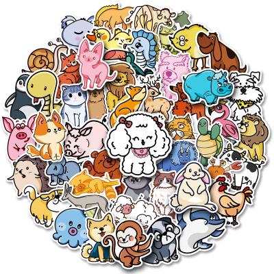 China Soft Surfaces Holographic Children's Cartoon Animal Stickers Glitter Kawaii Cute Anime Laser Stationery Waterproof Textured Sticker for sale