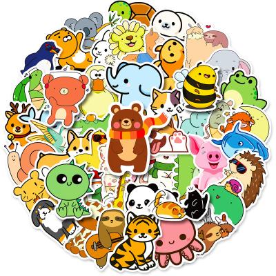 China Soft Surfaces Holographic Children's Cartoon Animal Stickers Glitter Kawaii Cute Anime Laser Stationery Waterproof Textured Sticker for sale