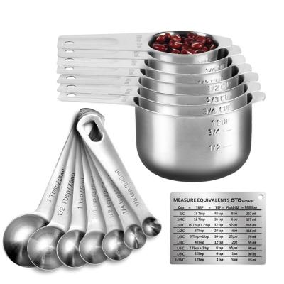 China Professional Viable 14/15 Piece Stainless Steel Measuring Cups And Spoons Set for sale