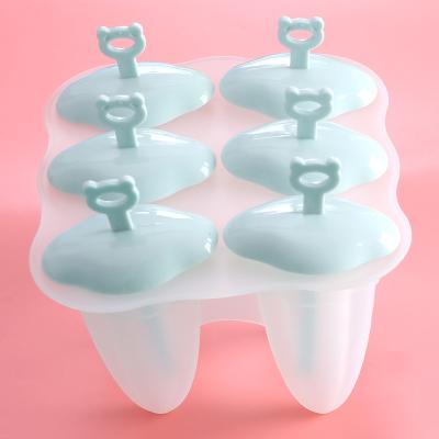 China New Product 6 Tray Ice Cube Molds Popsicle Molds Cavity Silicone Sustainable Ice Cube Mold for sale