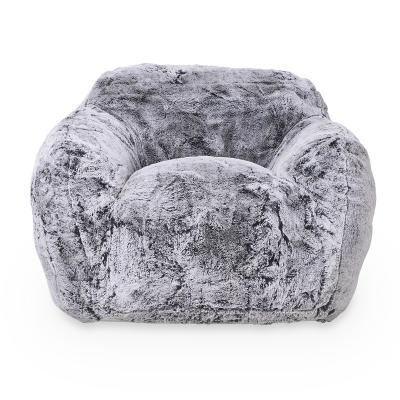 China Slipcovered Removable Cover Furniture Faux Fur Home Fabric Grizzy Gray Armchair for sale