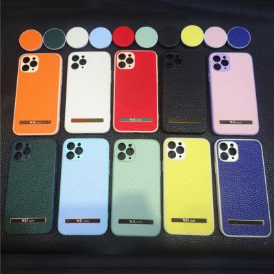 China Shockproof Luxury Customize Logo PU Leather Mobile Protect Cover Designer Cell Phone Case For iPhone 14 for sale