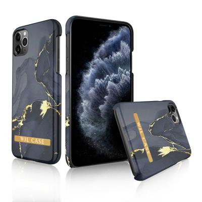 China Factory Shockproof Customization OEM Hard PC Water Transfer With Gold Metal Band Plate Cell Phone Case Cover For iPhone 11 12 13 14 pro for sale