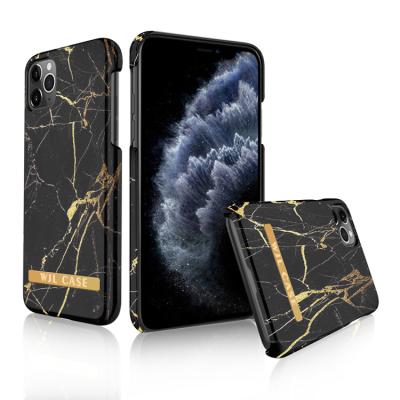 China Sweden Shockproof Fashion Customized Design Hard Logo PC Phone Case with Real Metal Band Plate for iPhone7 XS max XR 8 11 12 13 14 pro max for sale