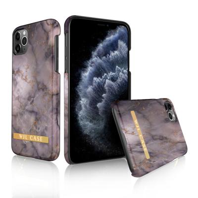 China ODM Custom Logo Design PC Marble Phone Case Shockproof Water Transfer OEM With Gold Metal Band Phone Cover For iPhone 11 12 13 14 pro max for sale