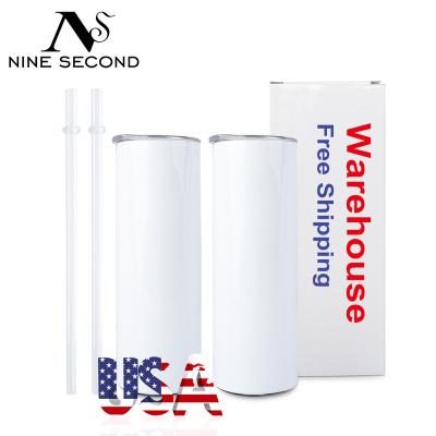 China US Sustainable Warehouse RTS 304 Stainless Steel Heat Transfer Sublimation 20oz Tumbler With Double Wall Lean Metal Straw for sale