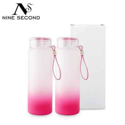 China Viable Gradient Lean Tumbler With Straws Stainless Steel Tumbler Insulated Water Bottle With Lid Bulk Tumbler Mugs Sublimation Blanks for sale