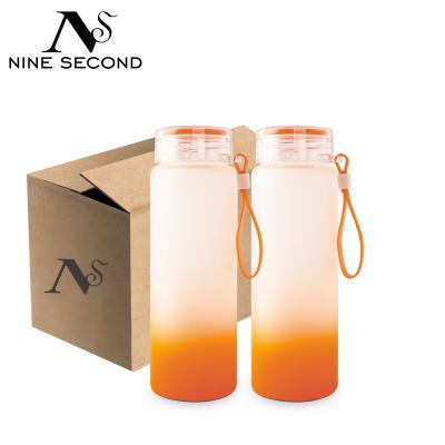 China Wholesale 500ml 17oz Viable Sublimation Blanks Water Bottle Cola Shape Gradient Insulated Multicolor Water Bottle For DIY Printing for sale