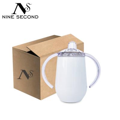 China 8oz/12oz Double Egg Viable Sublimation Stainless Steel Wall Stainless Steel Wine Empty Tumbler Cup Slide Lid For Customized Packaging for sale