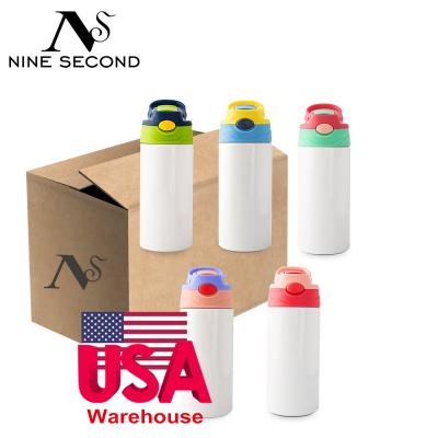 China 350 Wholesale Stocked MI Stainless Steel Kids Flip Top Straight Sublimation Blank Insulated White Water Bottles For Sublimation for sale