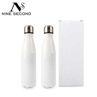 China RTS 500ml Double Wall Custom Logo Vacuum Water Bottle Stainless Steel PORTABLE Insulated Cola Shaped Sublimation Water Bottle for sale