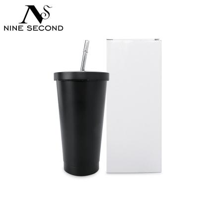 China Home Office Insulated Custom Viable Logo Vacuum Metal 304 Stainless Steel Coffee Mug 17oz 500ml Travel Mugs With Lids And Straws for sale