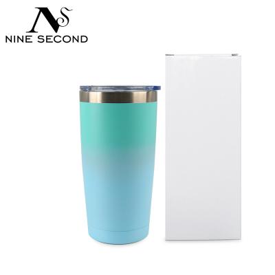 China Viable 18/8 Stainless Steel Double Wall Vacuum Tumbler 20oz Insulated Car Coffee Travel Mug Sublimation Tumbler Cups In Bulk for sale