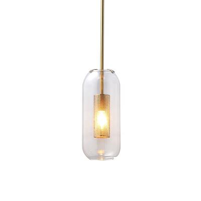 China Contemporary Modern Simple Gold Glass Bar Small Personality Restaurant Chandelier Home Luxury Pendant Lamp for sale