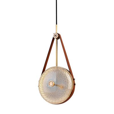 China Post Modern Creative Hand Blown Glass Pendant Light Modern Gold Triangle Shape Chandelier Lamp for sale