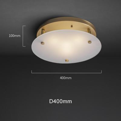 China Outdoor Mounted Contracted Copper Living Room Bedroom Brass Single Glass Dome Ceiling Light for sale