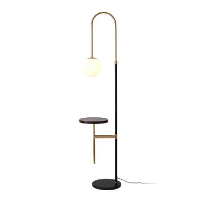 China Iron floor lamp living room bedroom style glass ball USB interface Nordic contracted wireless fill floor lamp for sale