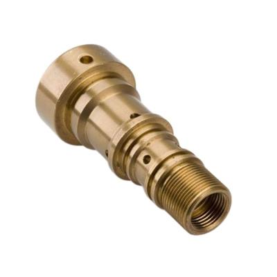 China Auto Lathe Pipe Fitting Custom Parts Threaded Connector Brass Turning Threaded Connectors for sale