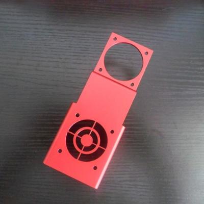 China Fan Frames High Quality Custom Precision Red Anodized Aluminum Fan Brackets for sale