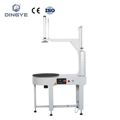 China DBC800S semi-automatic food stretch wrap film machine with top pressure plate for sale