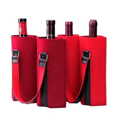 China 2021 Fashion New/Red Wine Customized Environmental Protection Eco-friendly Felt Bag For Packing Red Wine for sale