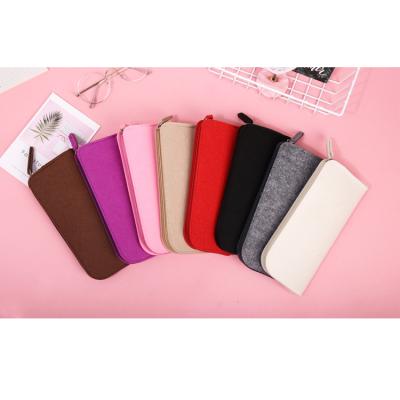 China Environmental Protection/Fashion/Eco-friendly/Durable Portable Hot Sales Multiple Colors Polyester Felt Zipper Pencil Bag New for sale