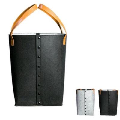 China Good Quality Sustainable Custom Dirty Clothes Break Felt Laundry Bag Storage Basket for sale