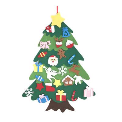 China Home Festival Decoration Makers Supply Felt Christmas Tree Ornaments For Kids New Year Door Hanging Decorations Christmas Tree for sale