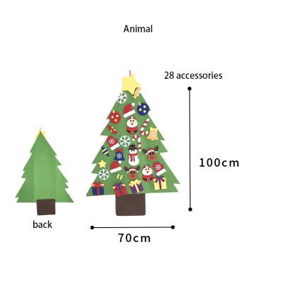 China Factory Supply Christmas Tree Kids Christmas Door Gifts Home Decor Funny DIY Home Wall Decor Felt Christmas Tree Diy Felt With Light for sale