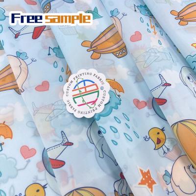 China hot wholesale fabric cartoon brand memory design fabric women 100% polyester digital printed fabric for sale