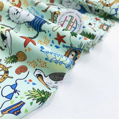 China Hot Sale Shrink-Resistant Polyester Fabric Printed 70 Gsm 100 Gsm Polyester Fabric Printed Pongee Fabric for sale